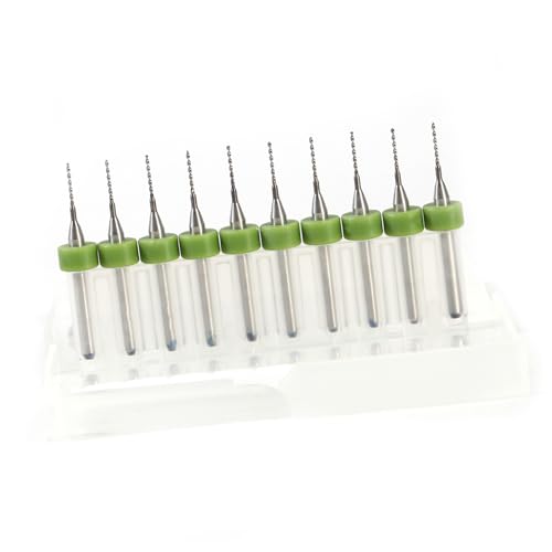 Fockety Micro -Bohrer -Bits Kit Reibungsloser Abladungsreste für PCB 10pcs Carbid Bohrer für Lötlöcher, Leicht zu Wechseln (0,7 mm) von Fockety