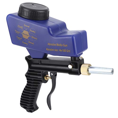 Fockety Sandstrahlpistole, 150 PSI Multi Media für Luftkompressor, Pneumatisches Werkzeug, Farbrostentferner, Sandstrahlpistole für Metall, Holz, Glasätzung, Aluminium, (Blau) von Fockety