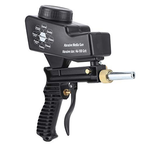 Fockety Sandstrahlpistole, 150 PSI Multi Media für Luftkompressor, Pneumatisches Werkzeug, Farbrostentferner, Sandstrahlpistole für Metall, Holz, Glasätzung, Aluminium, (Schwarz) von Fockety