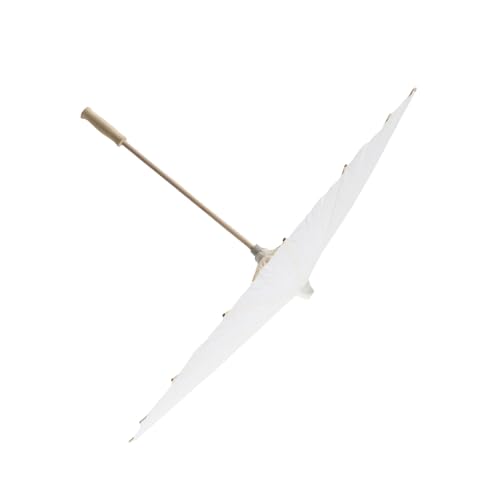 Fockety Weißes Papier Dekoratives Regenschirm Parasol für DIY -Handmalerei, Vintage -Look, Robuste Massive Holzrippe, Ideal für Schulübungen Im Schulunterricht, 1 Pack (60 cm) von Fockety