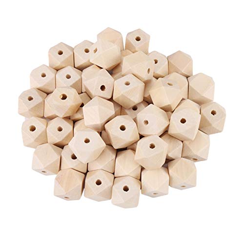 Geometrische Holzperlen, facettierte Holzperlen, 50 Stück für DIY Geschenk Perlen Schnur von Fockety