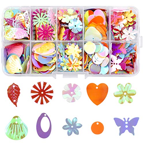 1 Box Bunt Pailetten zum Basteln, DIY Irisierend Pailletten Basteln, Lose Sequins for Crafts Sewing, Paillettes Nähen Palietten für Kunsthandwerk Kleidung Jewelry Herstellung Dekoration 1 Box Bunt Pailetten zum Basteln, DIY Irisierend Pailletten Basteln, Lose Sequins for Crafts Sewing, Paillettes Nähen Palietten für Kunsthandwerk Kleidung Jewelry Herstellung Dekoration von Fodlon