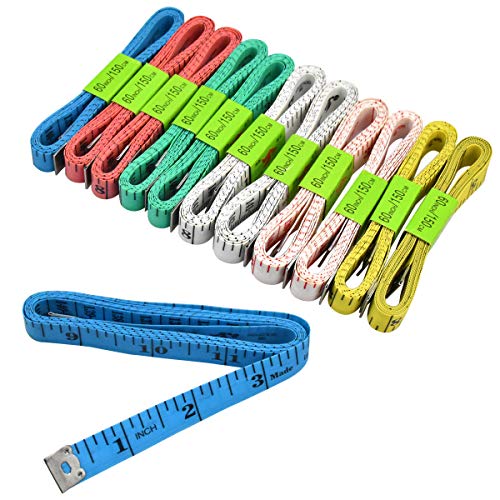 12 Stücke Massband Weiche, Maßband Körper, Schneiderbandmaß, Maßband Nähen, Bandmaß für Nähen Lineal Schneidern Messwerkzeug, 150 cm 6 Farben 12 Stücke Massband Weiche, Maßband Körper, Schneiderbandmaß, Maßband Nähen, Bandmaß für Nähen Lineal Schneidern Messwerkzeug, 150 cm 6 Farben von Fodlon