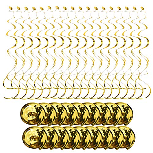 18 STK Wirbel Hängende Party Dekorationen, Gold Wirbel Decken Deko, Wiederverwendbare Spiralen Geburtstags Luftschlangen, Folien Wirbel Girlande für Hochzeit,Weihnachten,Partybevorzugungen 18 STK Wirbel Hängende Party Dekorationen, Gold Wirbel Decken Deko, Wiederverwendbare Spiralen Geburtstags Luftschlangen, Folien Wirbel Girlande für Hochzeit,Weihnachten,Partybevorzugungen von Fodlon