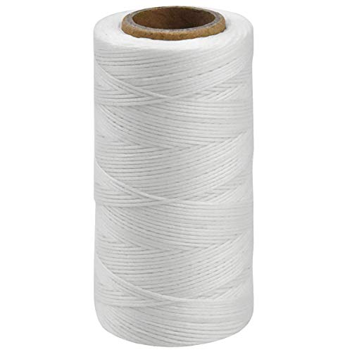 260 m Wachsfaden, Gewachste Thread Leder, Glänzender Wachs Sattlergarn Ledergarn für Nähen Handwerk, Flache Gewachste Schnur für Buchbinden, DIY, Handnähen, Reparatur, Schmuck, 1 mm (Weiß) von Fodlon