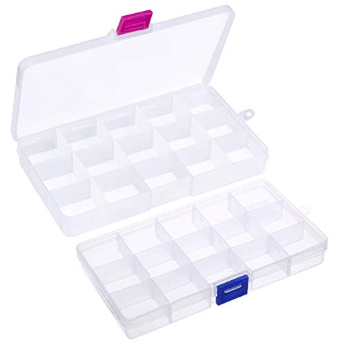 Fodlon Kleine Sortierbox, 2pcs Sortimentskasten Schmuckkästchen Sortierkasten Plastikbox mit Deckel Aufbewahrungsbox Klein Abnehmbare Sortierboxen für Kleinteile Nähzubehör Schmuck Ohrring 15 Fächer Fodlon Kleine Sortierbox, 2pcs Sortimentskasten Schmuckkästchen Sortierkasten Plastikbox mit Deckel Aufbewahrungsbox Klein Abnehmbare Sortierboxen für Kleinteile Nähzubehör Schmuck Ohrring 15 Fächer von Fodlon
