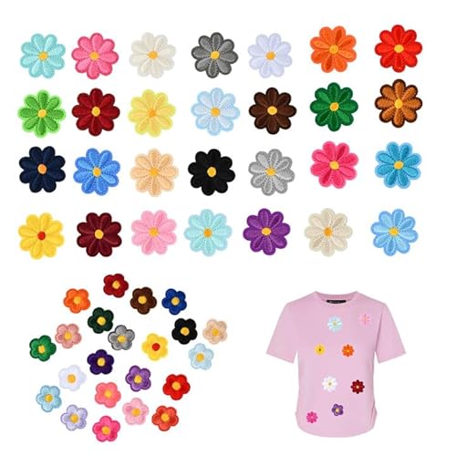 Patches zum Aufbügeln, 50 Stück Florale Aufnäher zum Aufbügeln, Patches Klett, Stickerei Gänseblümchen Bügelbilder Nähflicken für Jeans, Hemden und DIY-Stickaufnäher Patches zum Aufbügeln, 50 Stück Florale Aufnäher zum Aufbügeln, Patches Klett, Stickerei Gänseblümchen Bügelbilder Nähflicken für Jeans, Hemden und DIY-Stickaufnäher von Fodlon