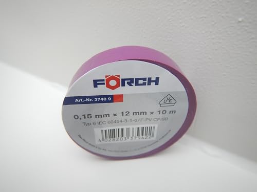 FORCH 12mm ISOLIERBAND PVC KLEBEBAND ISOBAND ELEKTRO ELEKTRIKER KFZ LITZE 10m (violett) von FORCH