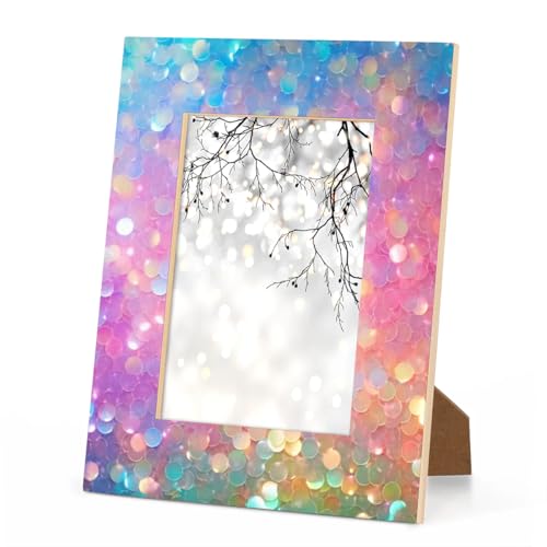 Foerrkelg Regenbogen-Glitzer-Bilderrahmen, 20,3 x 25,4 cm, Pailletten, 20,3 x 25,4 cm, horizontales und vertikales Display, 20,3 x 25,4 cm, Holz-Bilderrahmen von Foerrkelg