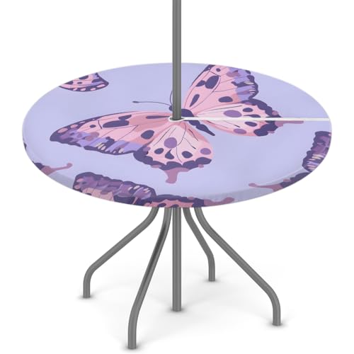 Outdoor-Tischdecke mit Regenschirmlöchern, Morpho-Schmetterlinge, wasserdicht, rund, mit elastischem Reißverschluss, abwischbar, Tischdecken für Picknicks, Decks, Gärten, passend für Terrassentische Outdoor-Tischdecke mit Regenschirmlöchern, Morpho-Schmetterlinge, wasserdicht, rund, mit elastischem Reißverschluss, abwischbar, Tischdecken für Picknicks, Decks, Gärten, passend für Terrassentische von Foerrkelg