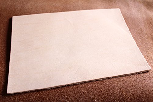 Echtes Dickleder, 18x26,5 cm großer Zuschnitt, Lederstück, Blankleder, Punzierleder - kräftige, pflanzlich / vegetabil gegerbte Rindleder, Vollrindleder mit ca. 3,2-3,5 mm Stärke und echtem Narbenbild von Förster-Fellnest
