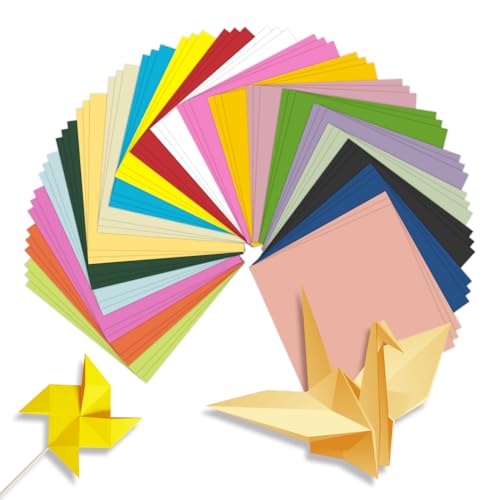 Bastelpapier, 200 Blätter 20 Farben Faltpapier Quadratisch Origami Papier 10x10 Für Haus Und Schule Parties Basteln DIY Kunst Origami Bastelpapier, 200 Blätter 20 Farben Faltpapier Quadratisch Origami Papier 10x10 Für Haus Und Schule Parties Basteln DIY Kunst Origami von Fogbush
