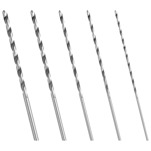 Extralanges Holzbohrer-Set, 5 Stück Handbohrer für Holz, 2 mm, 3 mm, 3,5 mm, 4 mm, 5 mm Holzbohrer, HSS, Spiralbohrer zum Bohren von Hand von Fogbush