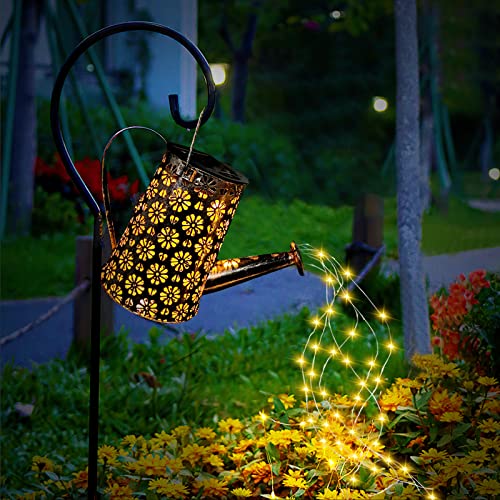 Solar Gießkanne mit Lichterkette Solar Hohle Gießkanne Lichter Dekoration Stern Dusche Garten Kunst LED Licht für Garten Leuchten für Weg Hof Rasen Terrasse Landschaft Dekor von Fohil