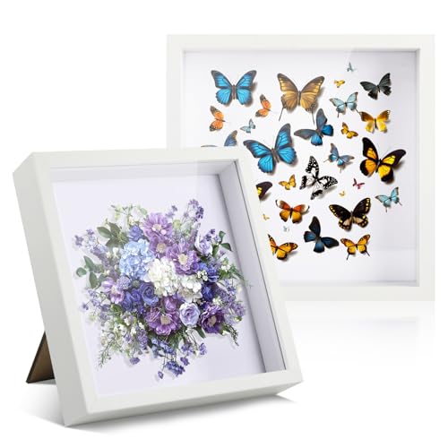 FoiiLiio 2 Stück 3D Bilderrahmen zum Befüllen 20x20cm,3D Rahmen für Objekte Tiefer 3cm,Tief 3D Objektrahmen Hölzern,Bilderrahmen Befüllbar,Shadow Box für Fotos Blumen DIY Kunstwerke,Weiß FoiiLiio 2 Stück 3D Bilderrahmen zum Befüllen 20x20cm,3D Rahmen für Objekte Tiefer 3cm,Tief 3D Objektrahmen Hölzern,Bilderrahmen Befüllbar,Shadow Box für Fotos Blumen DIY Kunstwerke,Weiß von FoiiLiio