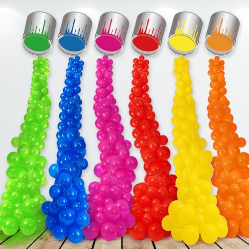 186 Stück Kunstmalerei, Party-Dekoration, Farben, Spritzeimer, Luftballons, Set, Schulanfang, Klassenzimmer, Dekorationen, Regenbogenfarben, bunte Luftballons für Kunst, Geburtstag, Party, Babyparty 186 Stück Kunstmalerei, Party-Dekoration, Farben, Spritzeimer, Luftballons, Set, Schulanfang, Klassenzimmer, Dekorationen, Regenbogenfarben, bunte Luftballons für Kunst, Geburtstag, Party, Babyparty von Foilswirl