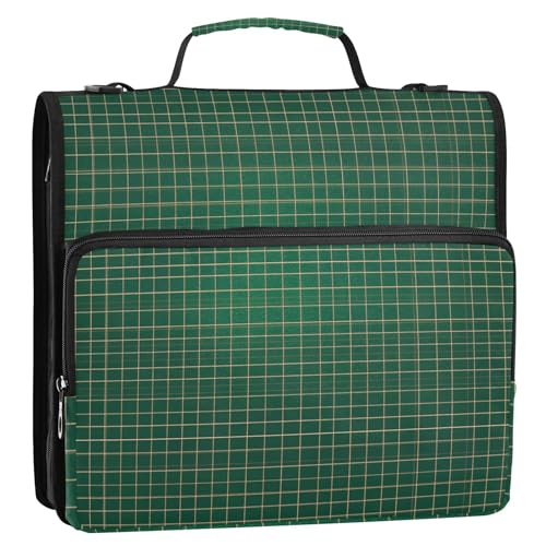 Aktenordner, Organizer mit 3 Ringen, kariert, 3,8 cm, mit Schultergurt, Dokumentenordner, Organizer, geeignet für Mittelschule, Dunkelgrün Aktenordner, Organizer mit 3 Ringen, kariert, 3,8 cm, mit Schultergurt, Dokumentenordner, Organizer, geeignet für Mittelschule, Dunkelgrün von Foiosoh