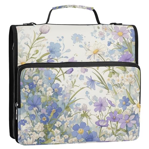 Daisy Village Style 3,8 cm 3 Ringe Reißverschluss Ordner mit Schultergurt und Griff, mehrere Taschen, Dokumentenmappe für Schule/Büro Daisy Village Style 3,8 cm 3 Ringe Reißverschluss Ordner mit Schultergurt und Griff, mehrere Taschen, Dokumentenmappe für Schule/Büro von Foiosoh