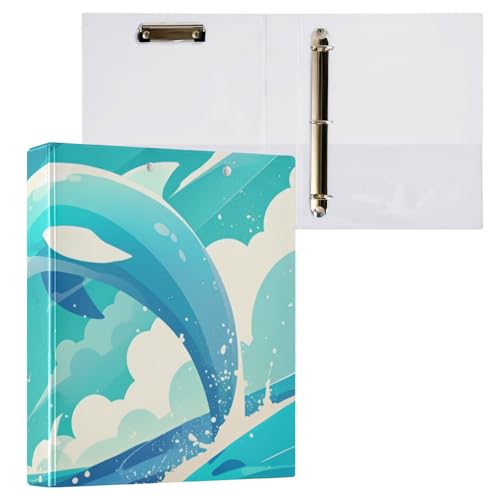 Drei-Ringbücher 1 und 1/2 Zoll Notizbuchordner mit Klemmbrett, 1/2 Packungen, Collegeordner für Studenten, Hardcover, Happy Sea Fish, Blau Drei-Ringbücher 1 und 1/2 Zoll Notizbuchordner mit Klemmbrett, 1/2 Packungen, Collegeordner für Studenten, Hardcover, Happy Sea Fish, Blau von Foiosoh