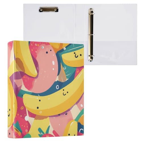 Foiosoh 3 Ringbuchordner 3,8 cm mit Innentaschen, 1/2 Packungen, Ordner für Studenten, Hardcover, Bananenfrucht Foiosoh 3 Ringbuchordner 3,8 cm mit Innentaschen, 1/2 Packungen, Ordner für Studenten, Hardcover, Bananenfrucht von Foiosoh