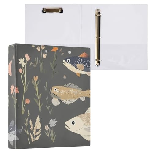 Foiosoh 3 Ringbücher 1-1/2 Zoll Notizbuch Ordner mit Tascheneinband 1/2 Pack Schulhefter 200 Blatt Cartoon Sweet Fish Neutral Schwarz Foiosoh 3 Ringbücher 1-1/2 Zoll Notizbuch Ordner mit Tascheneinband 1/2 Pack Schulhefter 200 Blatt Cartoon Sweet Fish Neutral Schwarz von Foiosoh