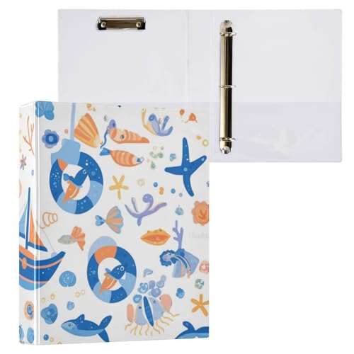 Foiosoh 3 Ringbücher 1 und 1/2 Zoll Notizbücher mit Taschen 1/2 Pack Schulhefter 200 Blatt Kleines Meeresmuster Foiosoh 3 Ringbücher 1 und 1/2 Zoll Notizbücher mit Taschen 1/2 Pack Schulhefter 200 Blatt Kleines Meeresmuster von Foiosoh