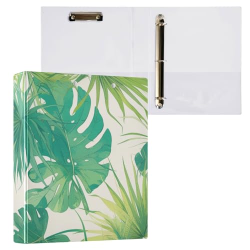 Foiosoh 3-Ringbücher 3,8 cm Notizbuchordner mit Klemmbrett 1/2 Stück Collegebinder für Studenten 200 Blatt Tropische exotische Blätter von Foiosoh