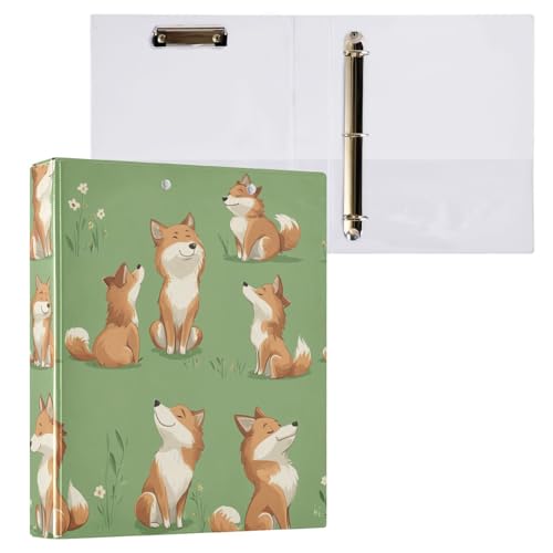 Foiosoh 3 Ringbücher mit 3,8 cm Ringen, mit Tascheneinband, 1/2 Packungen für Briefgröße (27,9 x 21,6 cm), 200 Blatt, Sweet Wild Fox Green von Foiosoh