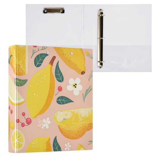 Foiosoh 3 Ringbücher mit 3,8 cm großen Ringen, mit Innentaschen, 1/2er-Pack, College-Ordner für Studenten, 200 Blatt, Zitrone und Banane Foiosoh 3 Ringbücher mit 3,8 cm großen Ringen, mit Innentaschen, 1/2er-Pack, College-Ordner für Studenten, 200 Blatt, Zitrone und Banane von Foiosoh