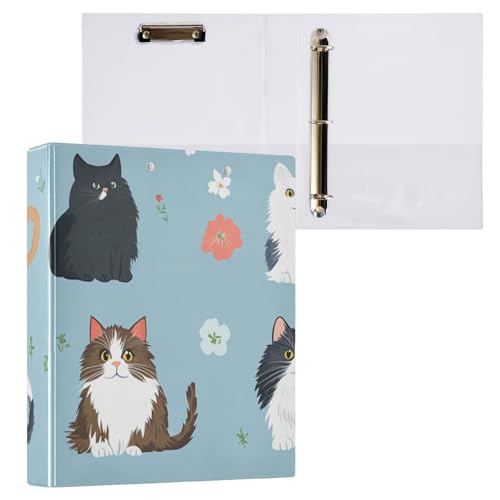 Foiosoh 3 Ringe Ordner 3,8 cm Notizbuchordner mit Klemmbrett 1/2 Stück Collegebinder für Studenten 200 Blatt Norweger Katze Neutral Blau Foiosoh 3 Ringe Ordner 3,8 cm Notizbuchordner mit Klemmbrett 1/2 Stück Collegebinder für Studenten 200 Blatt Norweger Katze Neutral Blau von Foiosoh