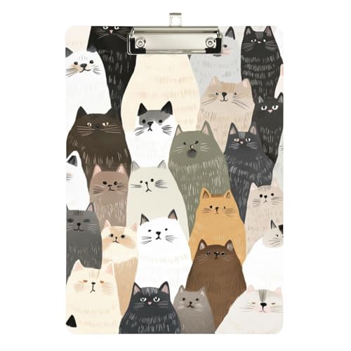 Foiosoh Aesthetic Ragdoll Cats White Glitter Klemmbrett Transparent für Polizei, Büro, Krankenschwester, Fußball, Trainer, Größe 9 x 12 von Foiosoh