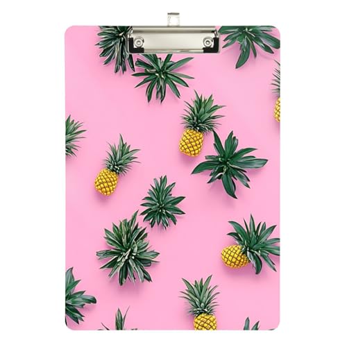 Foiosoh Ananas-Klemmbrett aus hartem Acryl, niedlich, für Krankenschwestern, Heimunternehmer, Größe 22,9 x 30,5 cm von Foiosoh