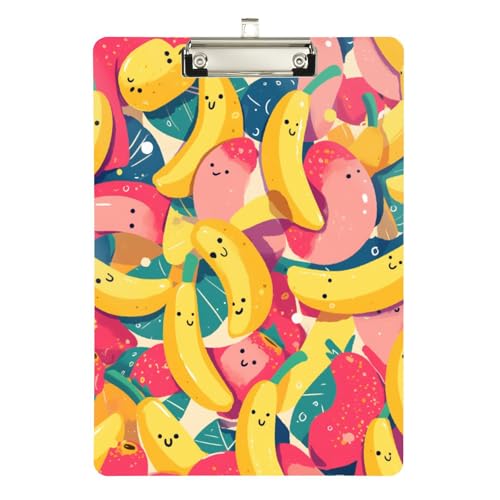 Foiosoh Bananen-Fruchtkunst-Klemmbrett, Acryl, niedlich, für Klemmbrett, Lehrer, Größe 22,9 x 30,5 cm von Foiosoh