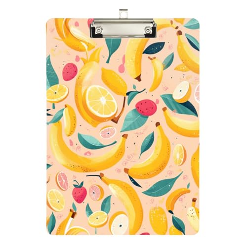 Foiosoh Bananen- und Blättermuster-Organizer mit Klemmbrett, transparent, für Krankenschwestern, Heimunternehmer, Größe 22,9 x 30,5 cm von Foiosoh