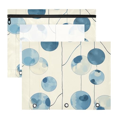Foiosoh Bezaubernde Ordnertaschen aus Kunststoff für A4-Papier, Briefe, 2 Stück, Lehrer, Büro, Kreis, Beige von Foiosoh