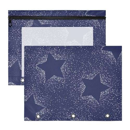 Foiosoh Binder-Federmäppchen, tragbar, 3-fach Locher, für A4-Papier, Briefe, 2 Stück, für Lehrer, Schule, Studenten, Lehrerbedarf, Stern, Silber und Blau Foiosoh Binder-Federmäppchen, tragbar, 3-fach Locher, für A4-Papier, Briefe, 2 Stück, für Lehrer, Schule, Studenten, Lehrerbedarf, Stern, Silber und Blau von Foiosoh