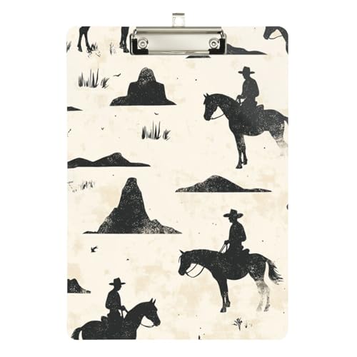 Foiosoh Cowboy Klemmbrett für Mädchen, Standard-Loch, für legale Frauen, Basketball-Trainer, Größe 22,9 x 30,5 cm, Schwarz und Beige von Foiosoh