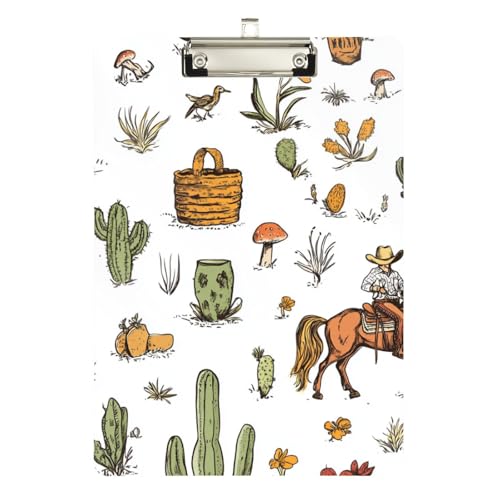 Foiosoh Cowboy und Kaktus, weiß, wasserfest, Standardloch für Hausaufgaben, Kindergröße 22,9 x 30,5 cm von Foiosoh
