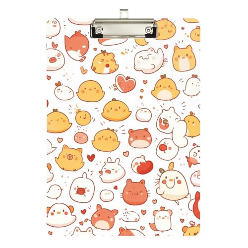 Foiosoh Cute Animals Pudding-Klemmbrett mit Haken zum Aufhängen, wasserdicht, für Volleyball, Baseball, Trainer, Größe 22,9 x 30,5 cm von Foiosoh