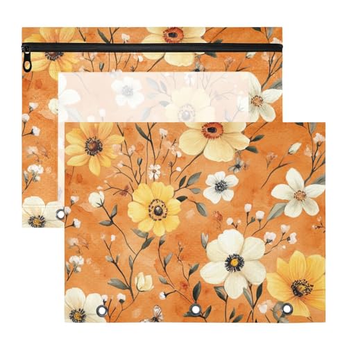 Foiosoh Federmäppchen, Mehrzweck-Aufbewahrungstasche für A4-Papier, Briefe, Lehrer, Schulanfang, Herbst, Narzissen, Anemone, Orange, 2 Stück Foiosoh Federmäppchen, Mehrzweck-Aufbewahrungstasche für A4-Papier, Briefe, Lehrer, Schulanfang, Herbst, Narzissen, Anemone, Orange, 2 Stück von Foiosoh