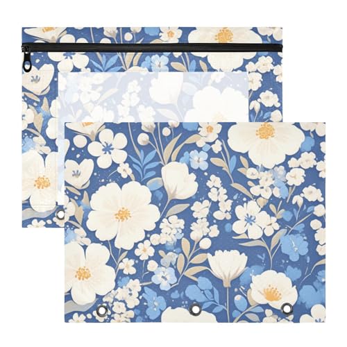Foiosoh Federmäppchen, Mehrzweck-Locher, 3 Löcher, für A4-Papier, Briefe, 2 Stück, Studenten, Büro, Dorfstil, Blumen, Blau Foiosoh Federmäppchen, Mehrzweck-Locher, 3 Löcher, für A4-Papier, Briefe, 2 Stück, Studenten, Büro, Dorfstil, Blumen, Blau von Foiosoh