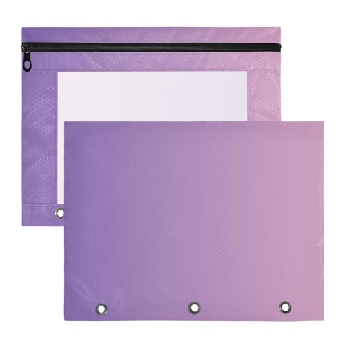 Foiosoh Federmäppchen mit glatten Reißverschlüssen, Stifthalter für A4-Papier, Briefe, 2 Stück, Lehrer, Kunstbedarf, Aufbewahrung, violetter Farbverlauf Foiosoh Federmäppchen mit glatten Reißverschlüssen, Stifthalter für A4-Papier, Briefe, 2 Stück, Lehrer, Kunstbedarf, Aufbewahrung, violetter Farbverlauf von Foiosoh