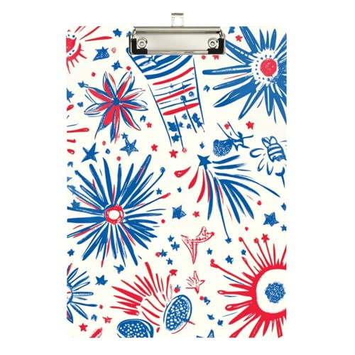 Foiosoh Firework Diätassistent-Klemmbrett, wasserdicht, für Krankenpfleger, Studenten, Handel, Größe 22,9 x 30,5 cm, Rot / Blau von Foiosoh
