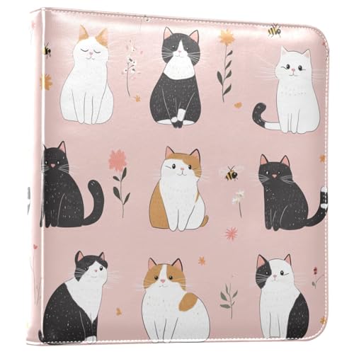 Foiosoh Fotoalben mit niedlicher Katze und Biene, Pfirsich, selbstklebende Seiten, Fotoalben, Buch, Bilderalbum, 10 x 15 cm, 12 x 17 cm, 15 x 20 cm von Foiosoh