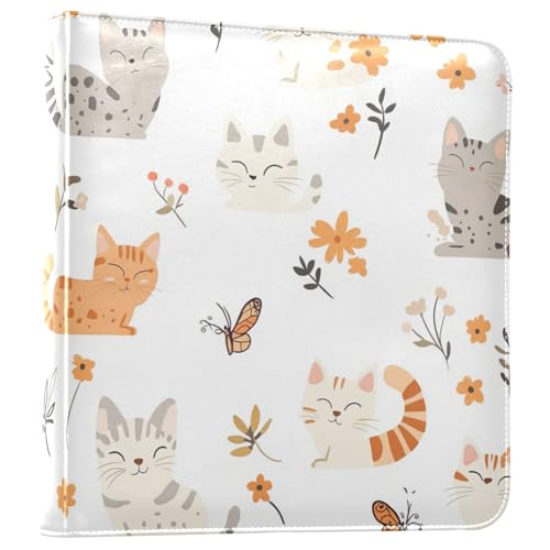 Foiosoh Fotoalbum mit niedlichen Ocicat-Katzen, selbstklebend, für 15,2 x 20,3 cm, Weiß von Foiosoh
