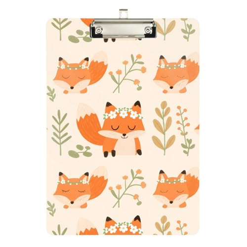 Foiosoh Fox Cute Picture Clip Boards Hard Board for Teacher Portfolio Clipboard Size 9 x 12 von Foiosoh