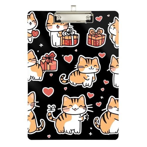 Foiosoh Happy Cats Klemmbrett, Acryl, niedlich, für Polizei, Büro, Krankenschwester, Fußball, Trainer, Größe 22,9 x 30,5 cm, Schwarz und Rot Foiosoh Happy Cats Klemmbrett, Acryl, niedlich, für Polizei, Büro, Krankenschwester, Fußball, Trainer, Größe 22,9 x 30,5 cm, Schwarz und Rot von Foiosoh