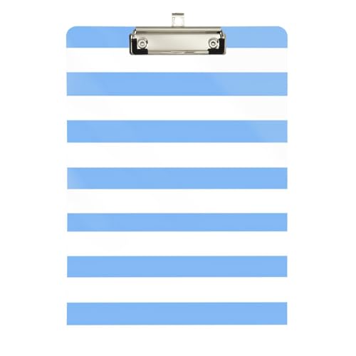 Foiosoh Hellblau gestreifte Mappe mit Klemmbrett, Standard-Loch, für legale Frauen, Basketball-Trainer, Größe 22,9 x 30,5 cm von Foiosoh