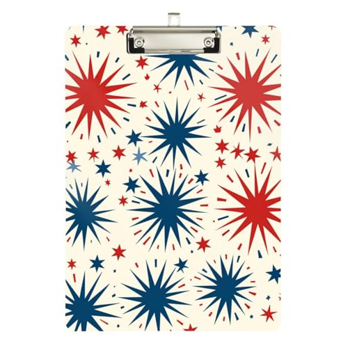 Foiosoh Independence Day Star Mini-Klemmbrett-Hülle, Kunststoff, für Fußball, Softball, Coaching, Größe 22,9 x 30,5 cm, Beige von Foiosoh