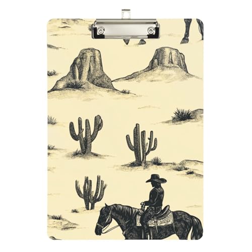 Foiosoh Klemmbrett aus Kunststoff mit Pferd und Boho-Kaktus, legale Größe, Hartplatte für Klassenzimmer, Zubehör für Lehrer, Grundschule, Größe 22,9 x 30,5 cm von Foiosoh